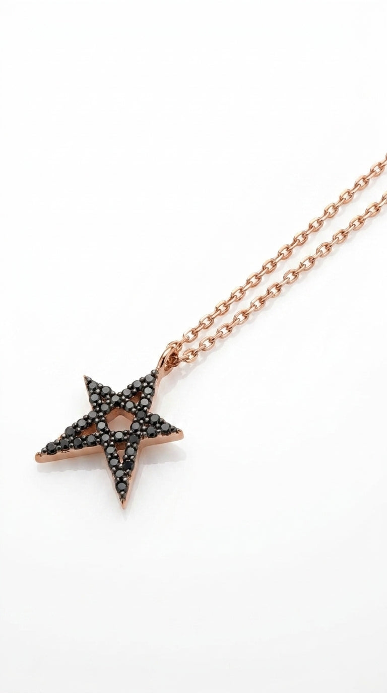 Stella Black Star Necklace