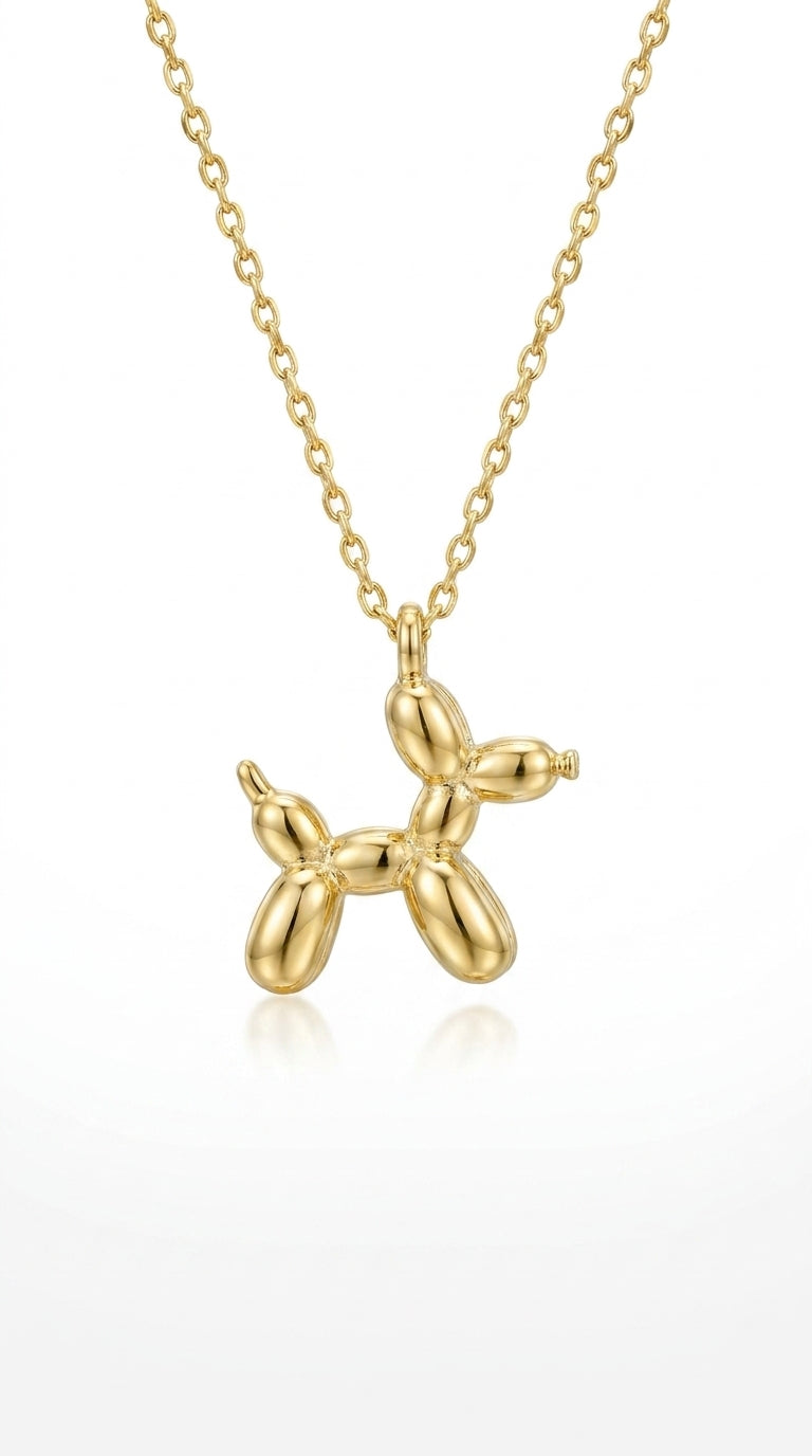 Poppy Balloon Dog Pendant Necklace