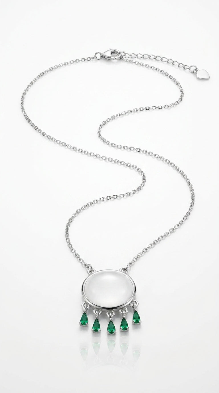 Midnight Glow Opal & Emerald Necklace