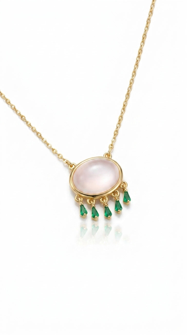 Midnight Glow Opal & Emerald Necklace