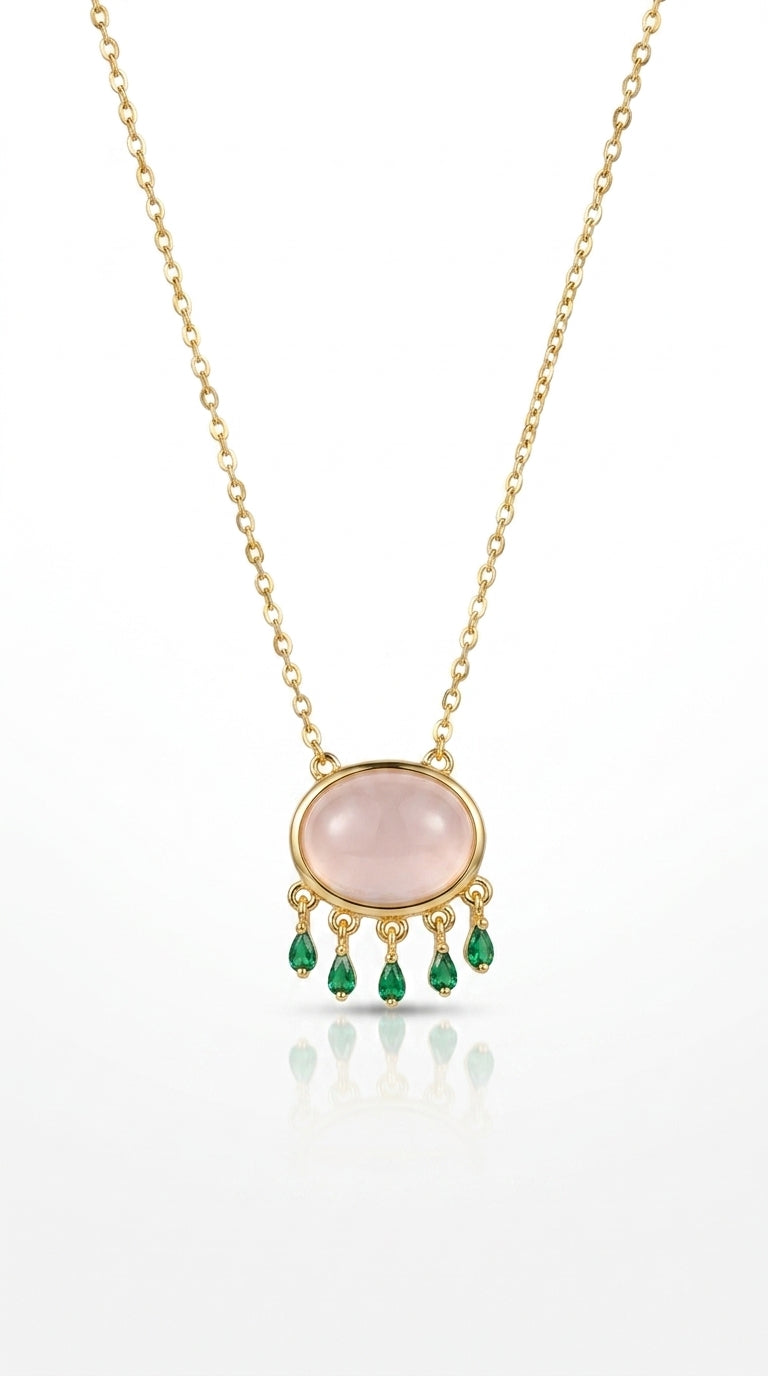 Midnight Glow Opal & Emerald Necklace