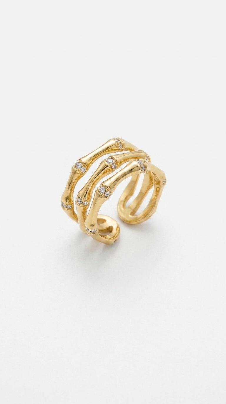 Bamboo Aura Triple Wrap Ring