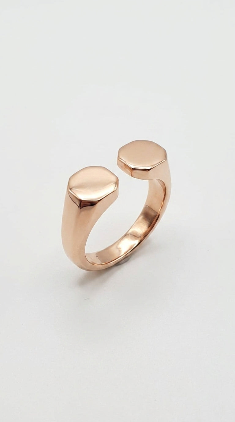 Dual Horizon Hexagon Ring