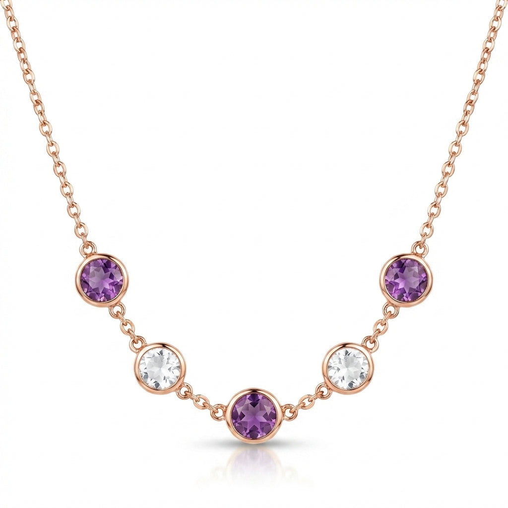 Royal Amethyst Station Necklace