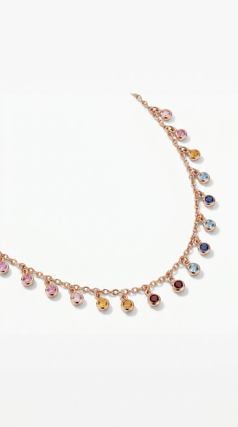 Spectrum Bloom Droplet Necklace