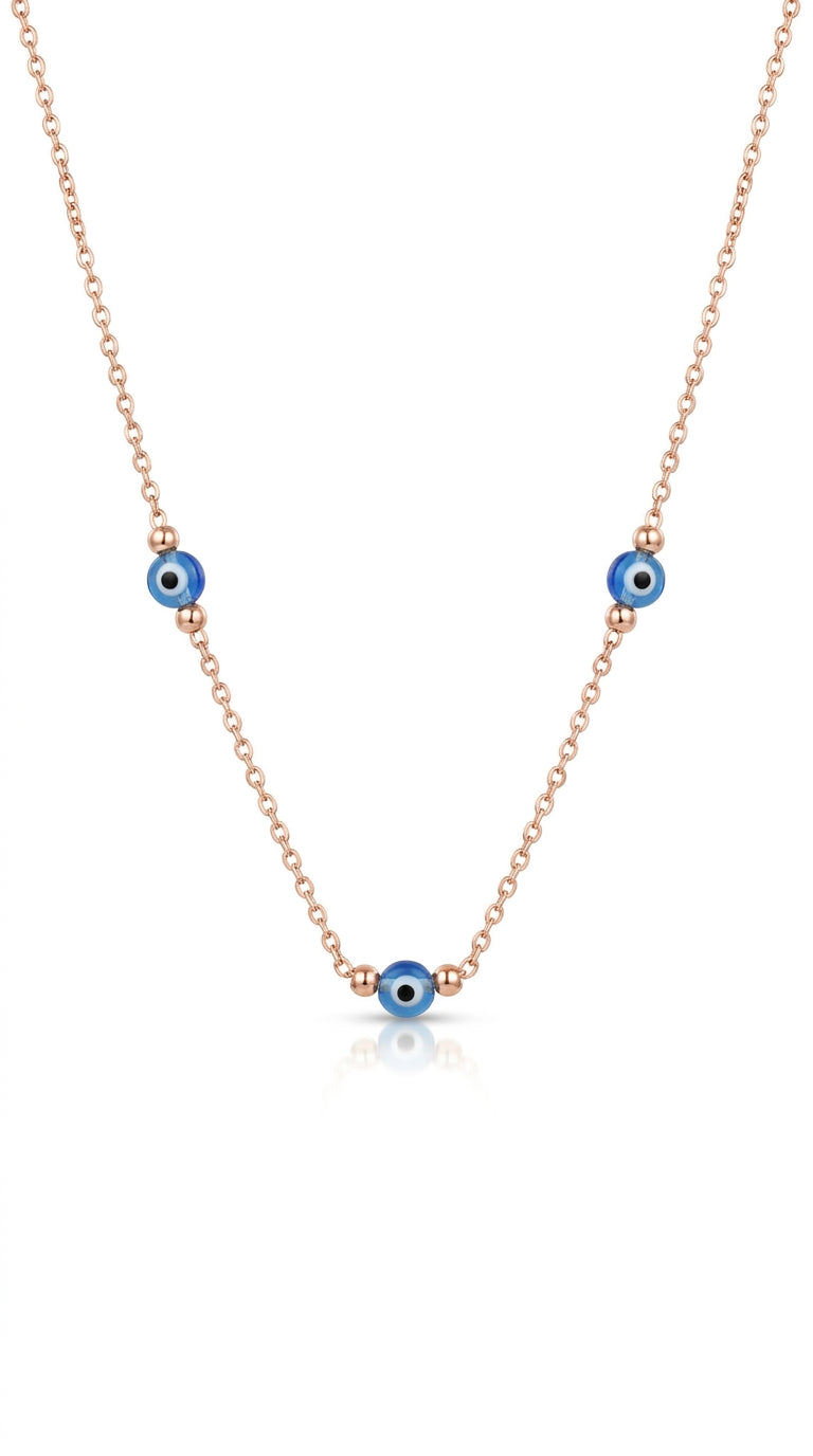 Radiant Trio Nazar Aura Necklace