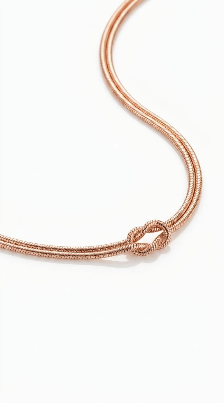 Modern Unity Knot Silver Necklace