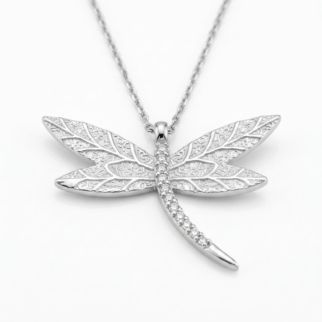 The Pavé Dragonfly Necklace