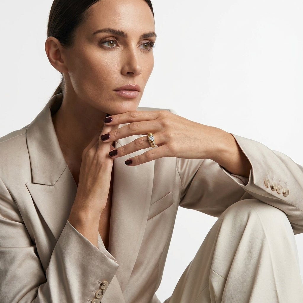 The Fluted Heart Ring