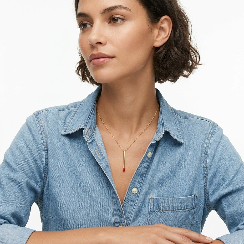 Matchstick Pendant Necklace