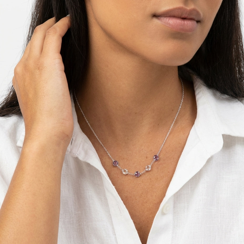 Royal Amethyst Station Necklace