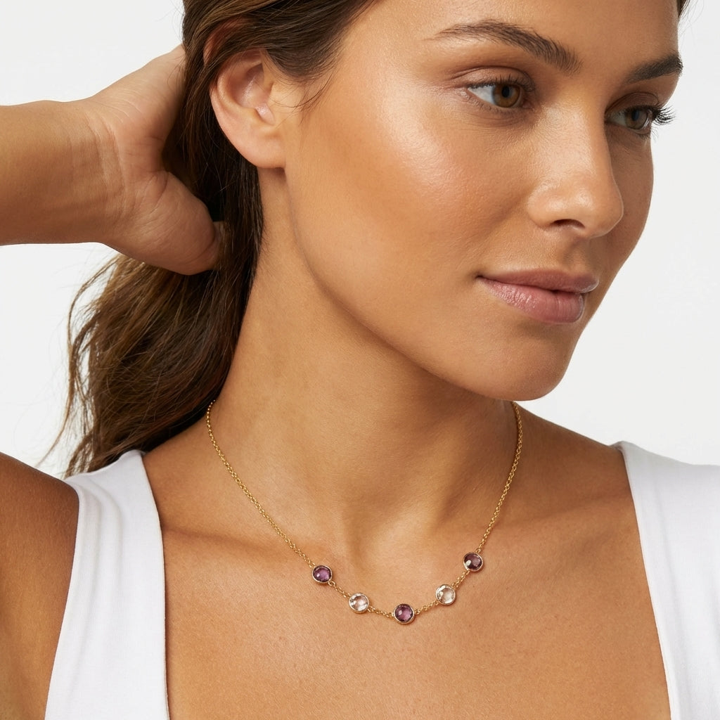 Royal Amethyst Station Necklace