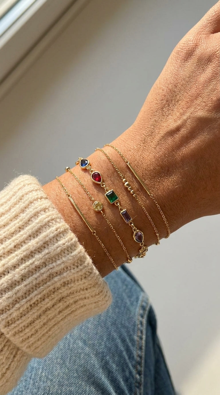 Kaleidoskop-Edelsteinarmband