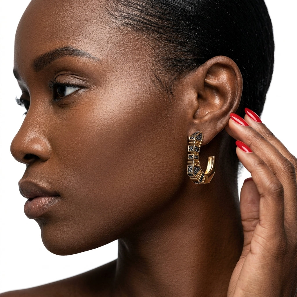 Sculpted Sparkle Hoops