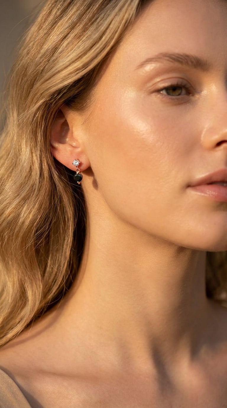 Midnight Sparkle Drop Earrings