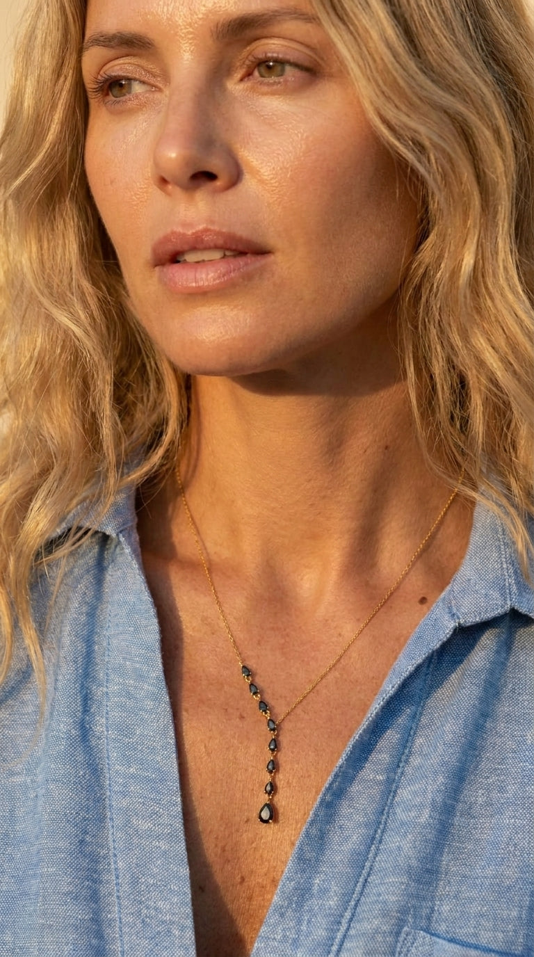 Midnight Onyx Cascade Y-Necklace
