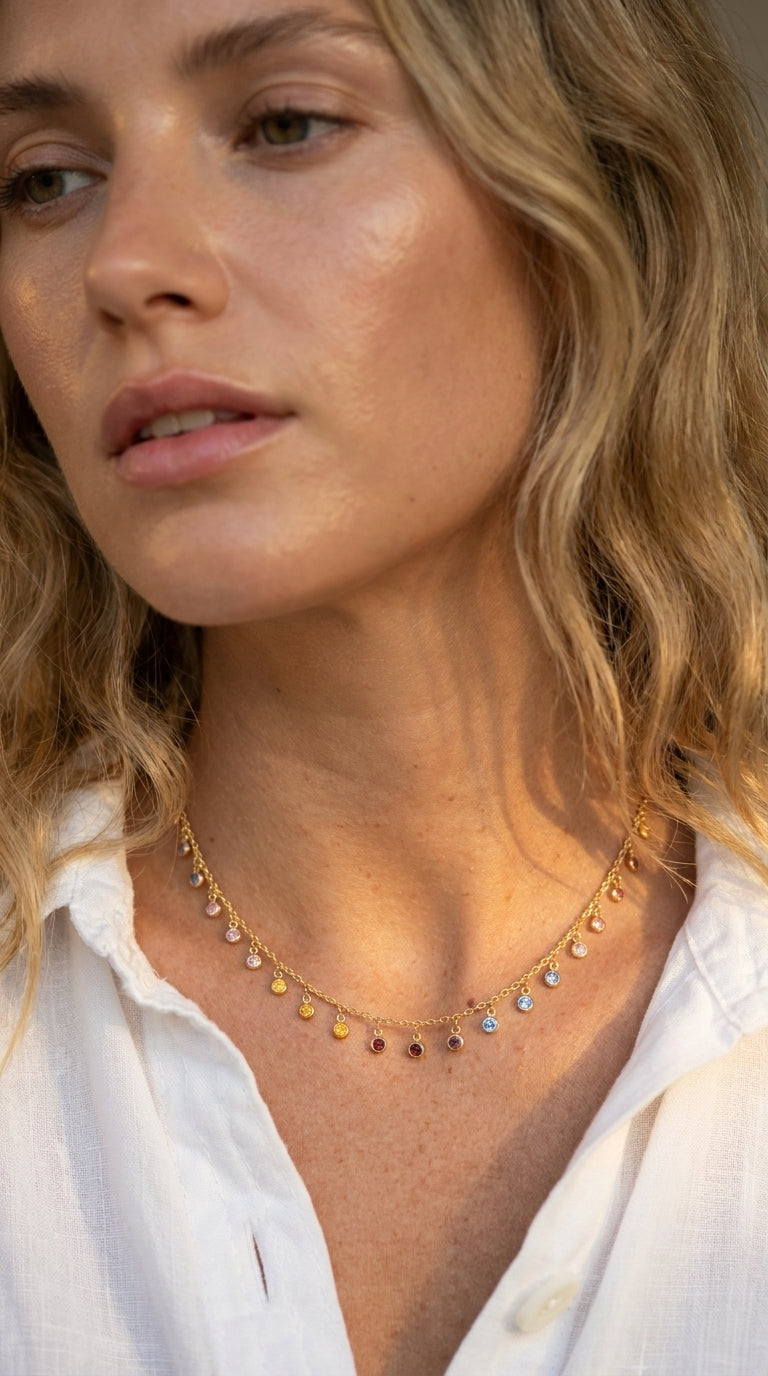 Spectrum Bloom Droplet Necklace