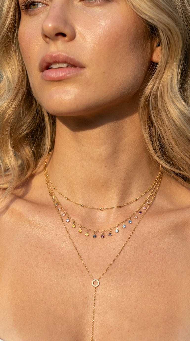 Spectrum Bloom Droplet Necklace