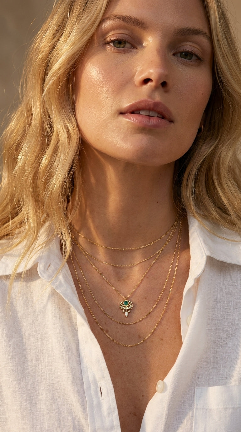 Ethereal Verdant Pulse Eye Necklace