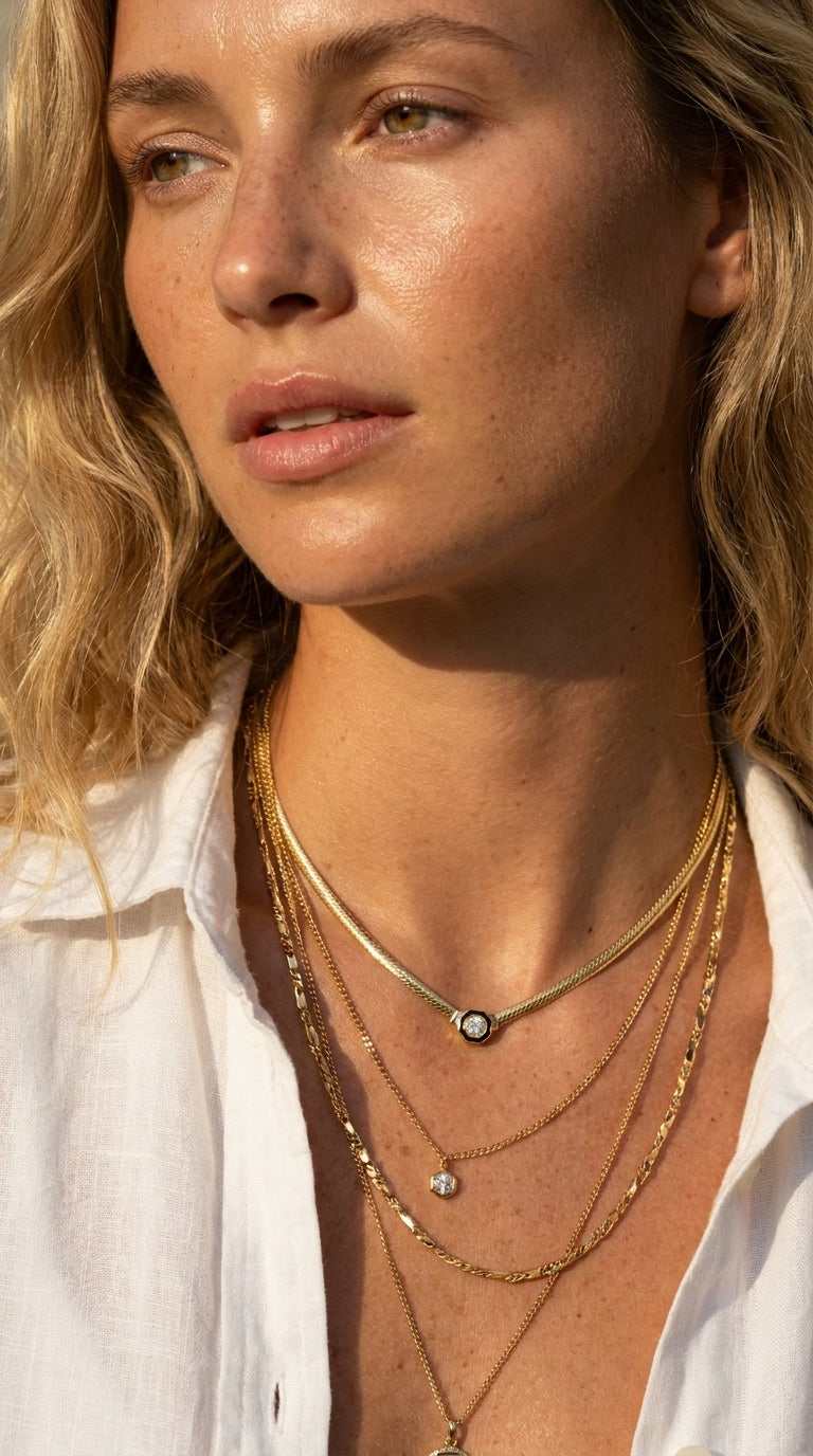 Radiant Personalized Onyx Hex Aura Necklace