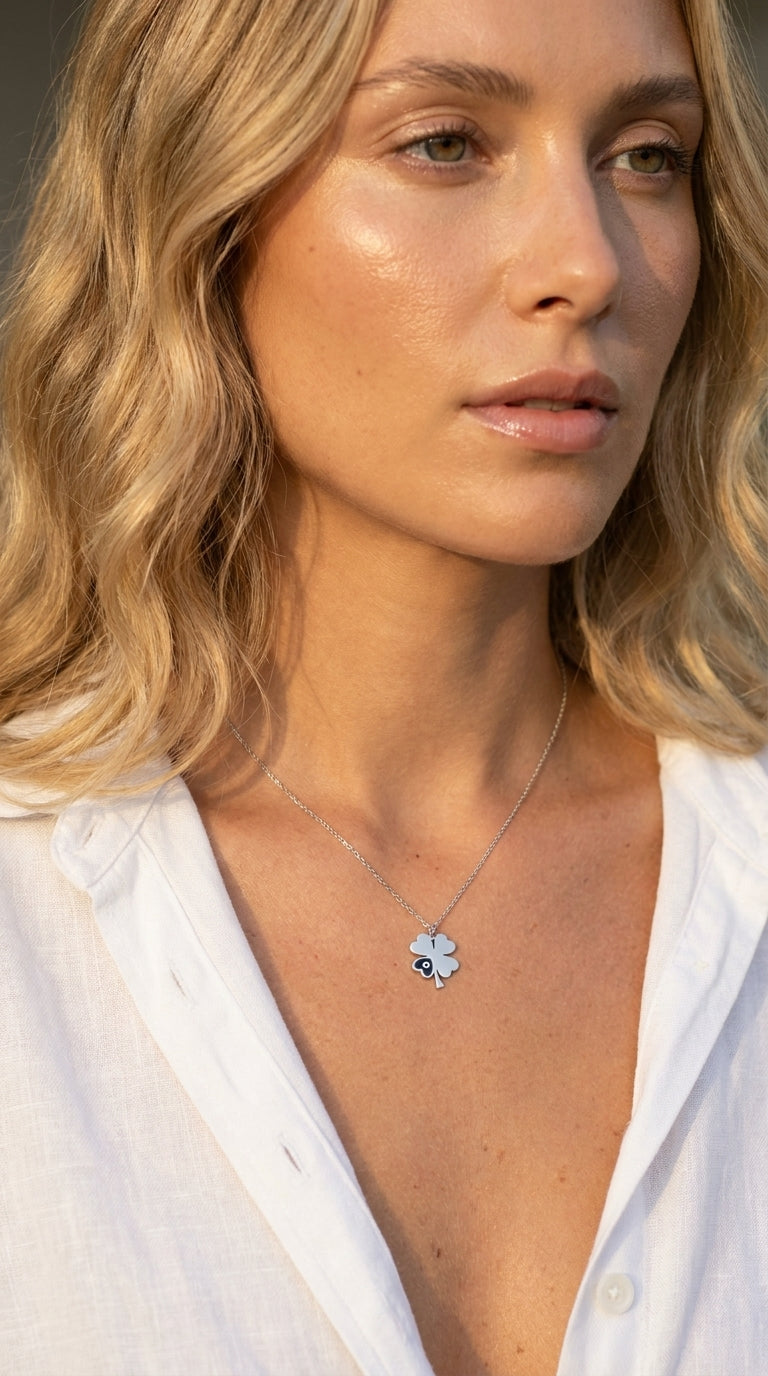 Radiant Personalized Clover Aura Necklace