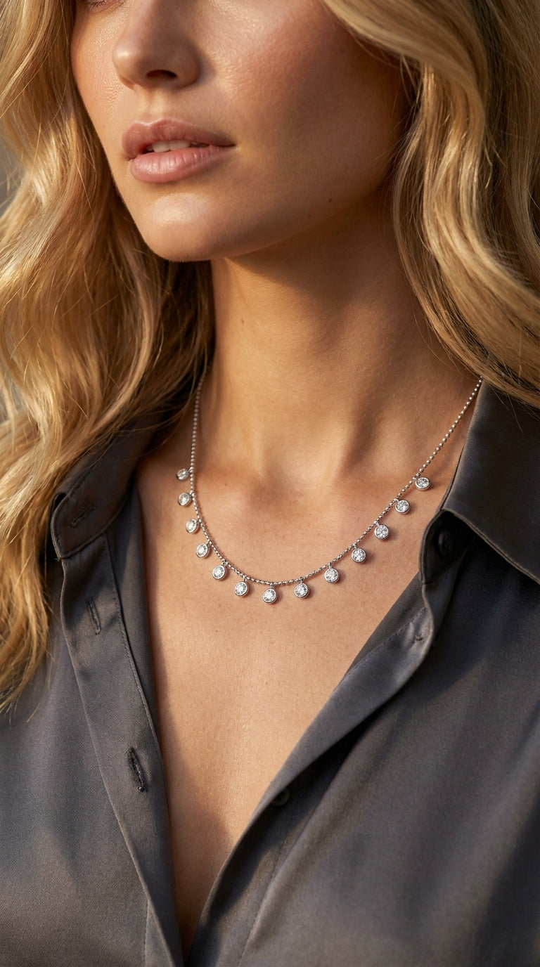 Radiant Prism Drop Aura Necklace