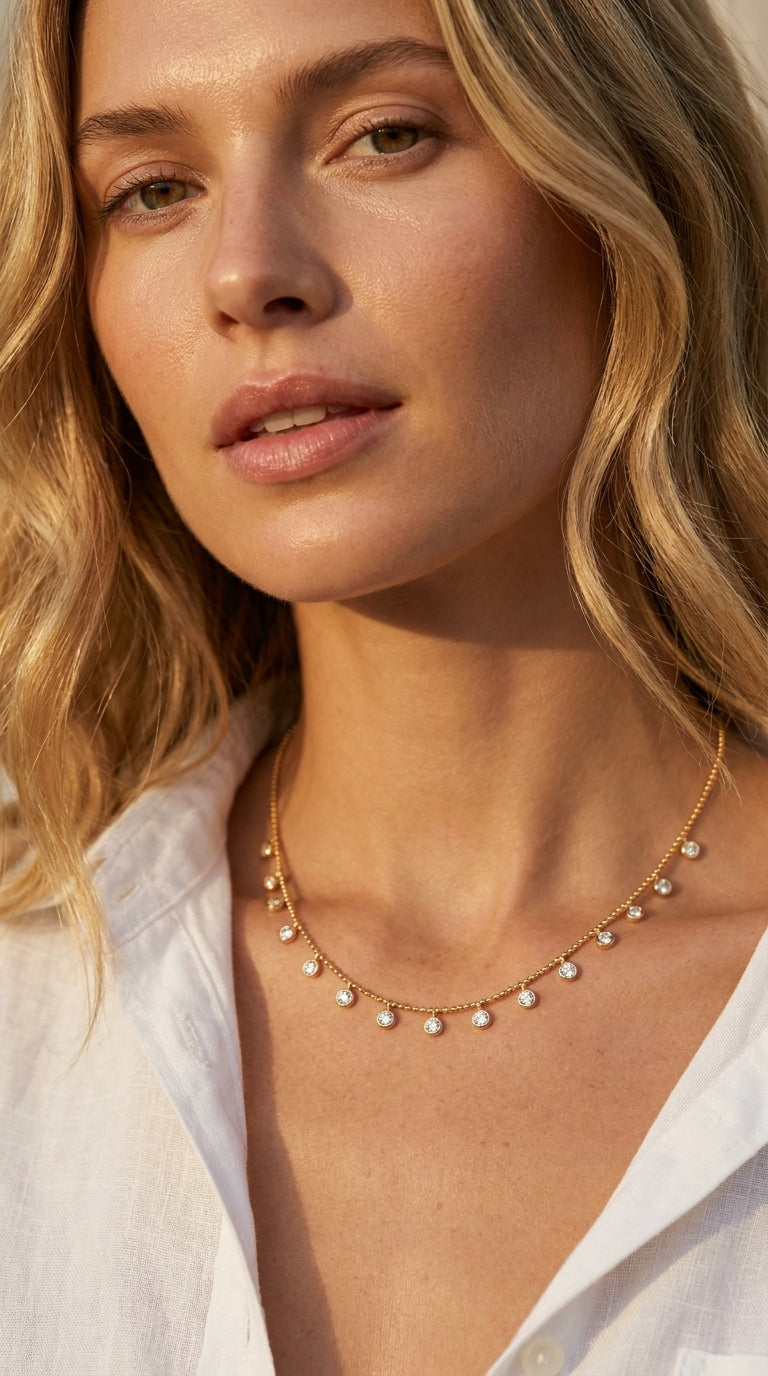 Radiant Prism Drop Aura Necklace