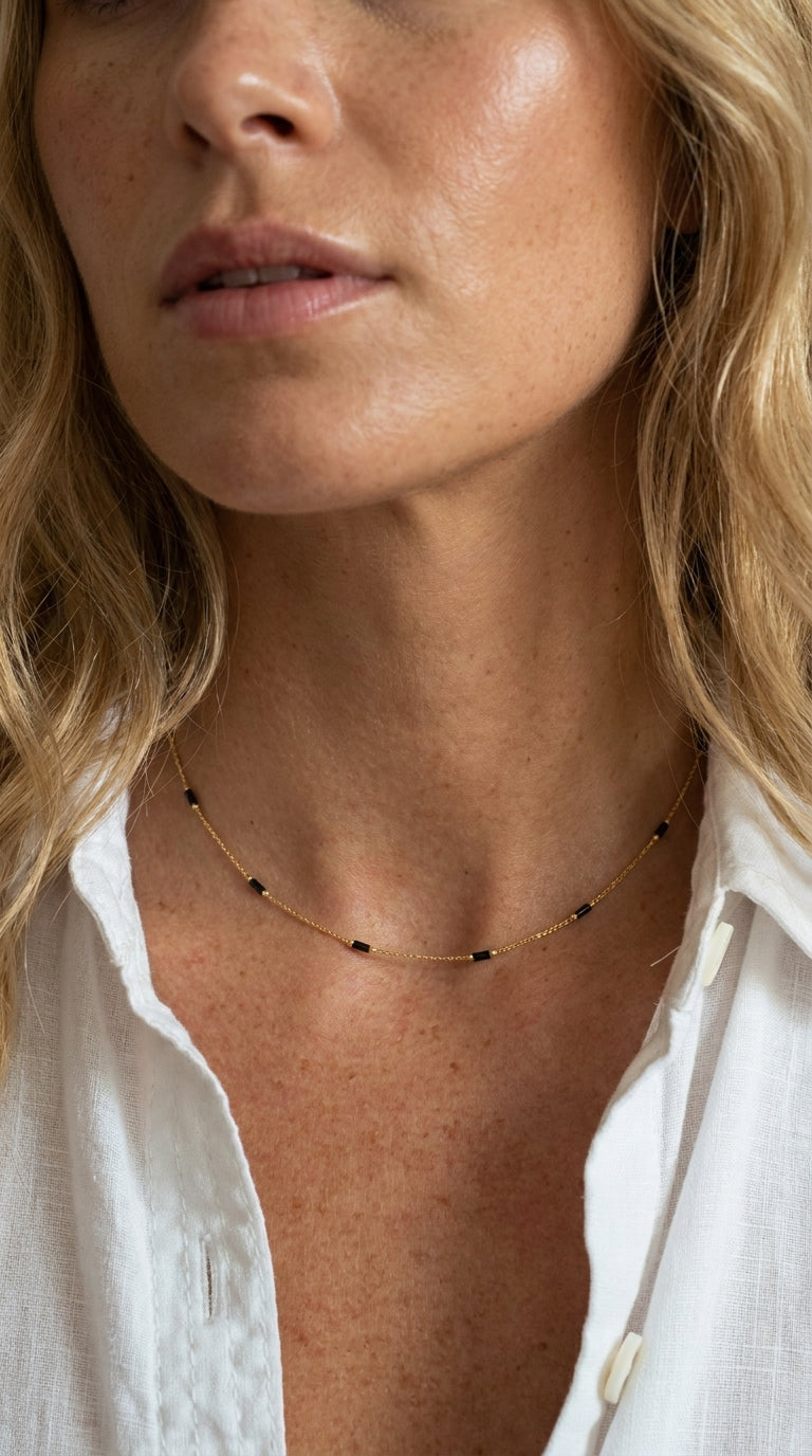 Radiant Onyx Rhythm Necklace