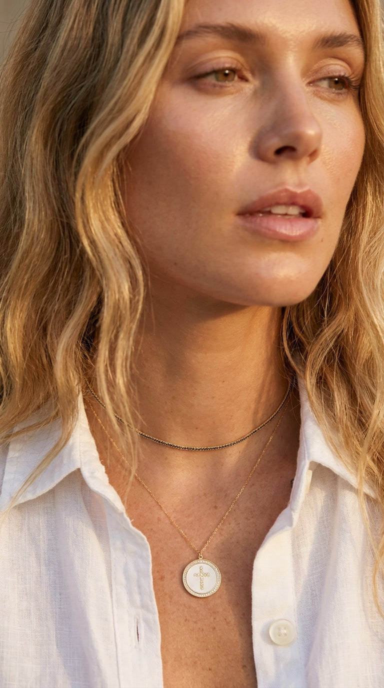 Radiant Onyx Tennis Aura Necklace