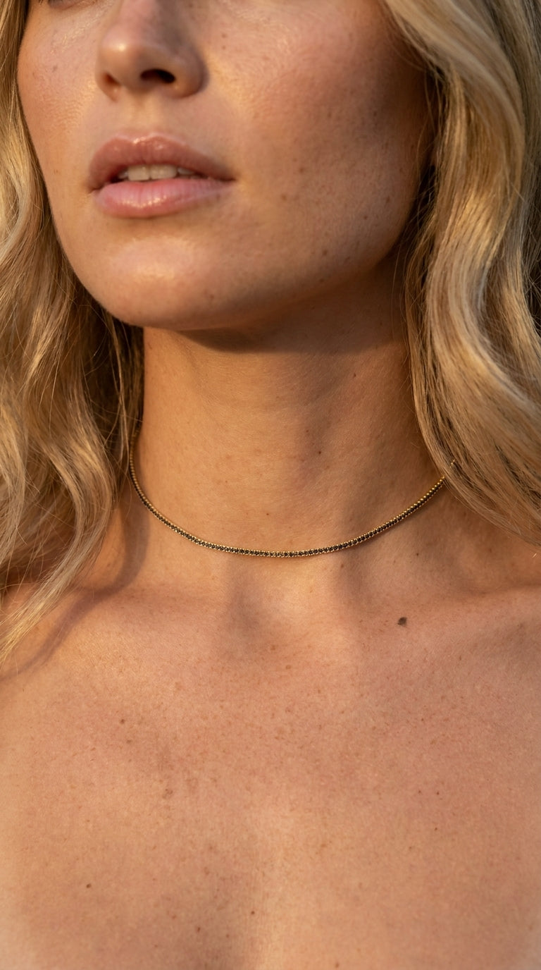 Radiant Onyx Tennis Aura Necklace