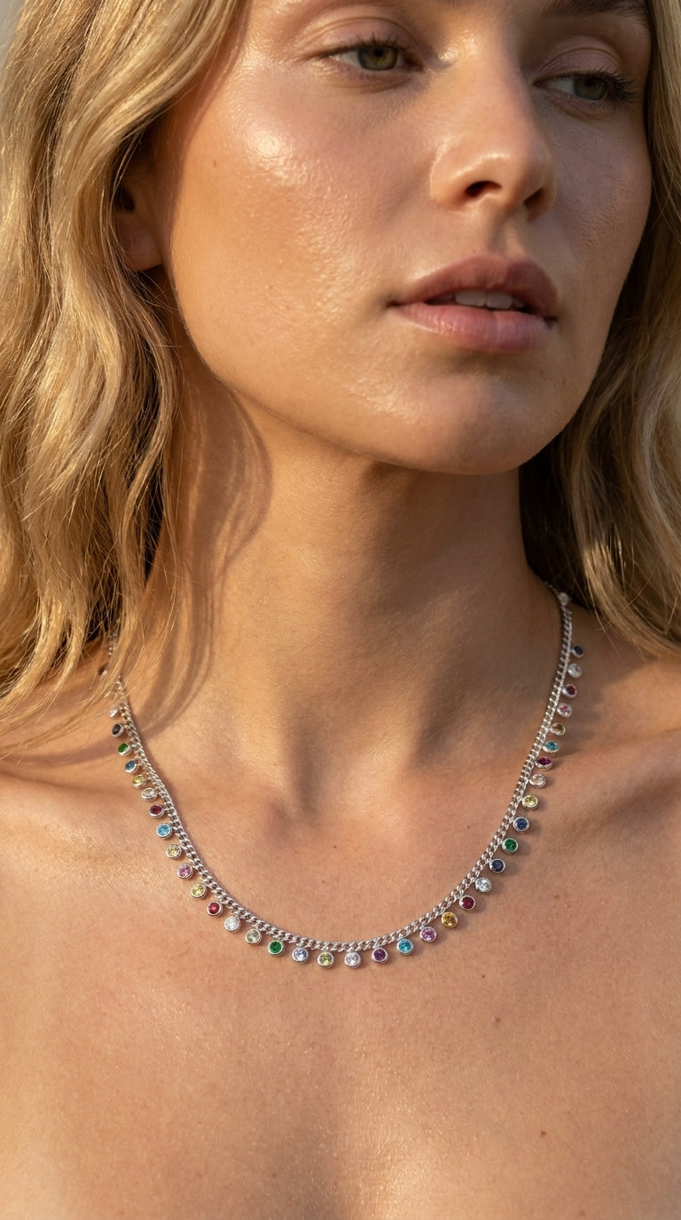 Radiant Prism Curb Cascade Necklace