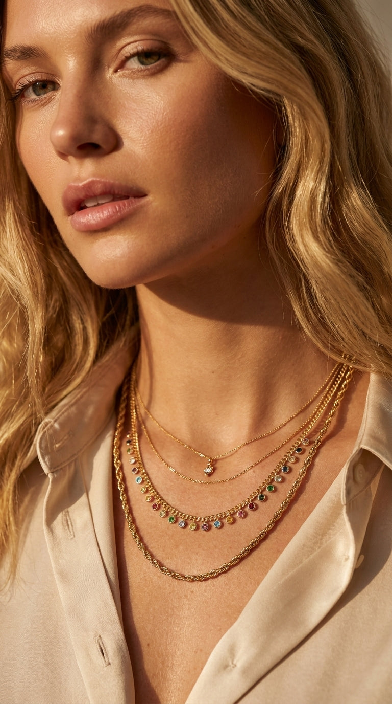 Radiant Prism Curb Cascade Necklace
