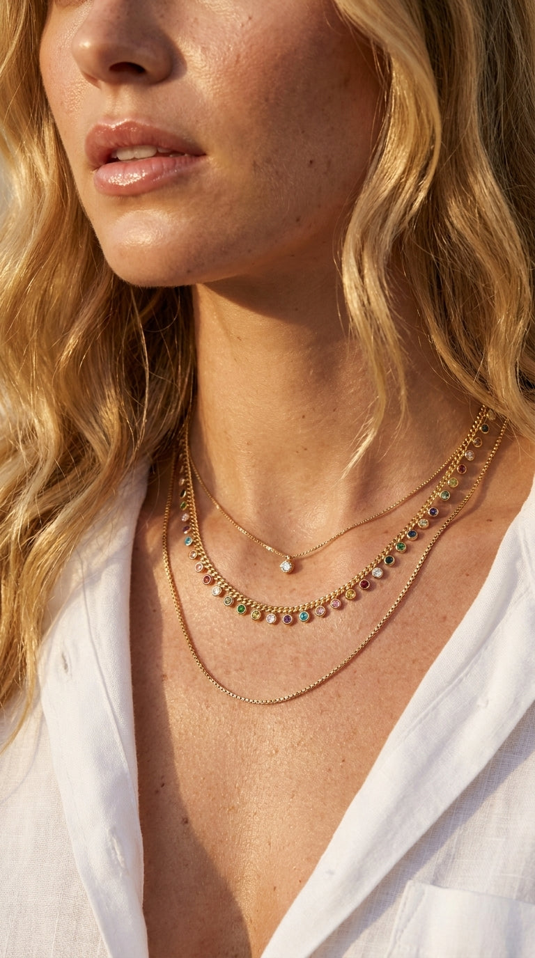 Radiant Prism Curb Cascade Necklace