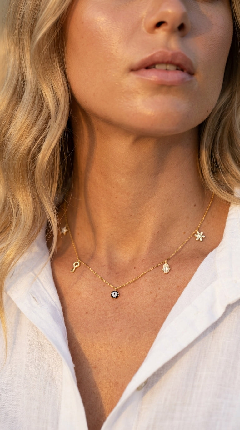 Celestial Harmony Charm Necklace