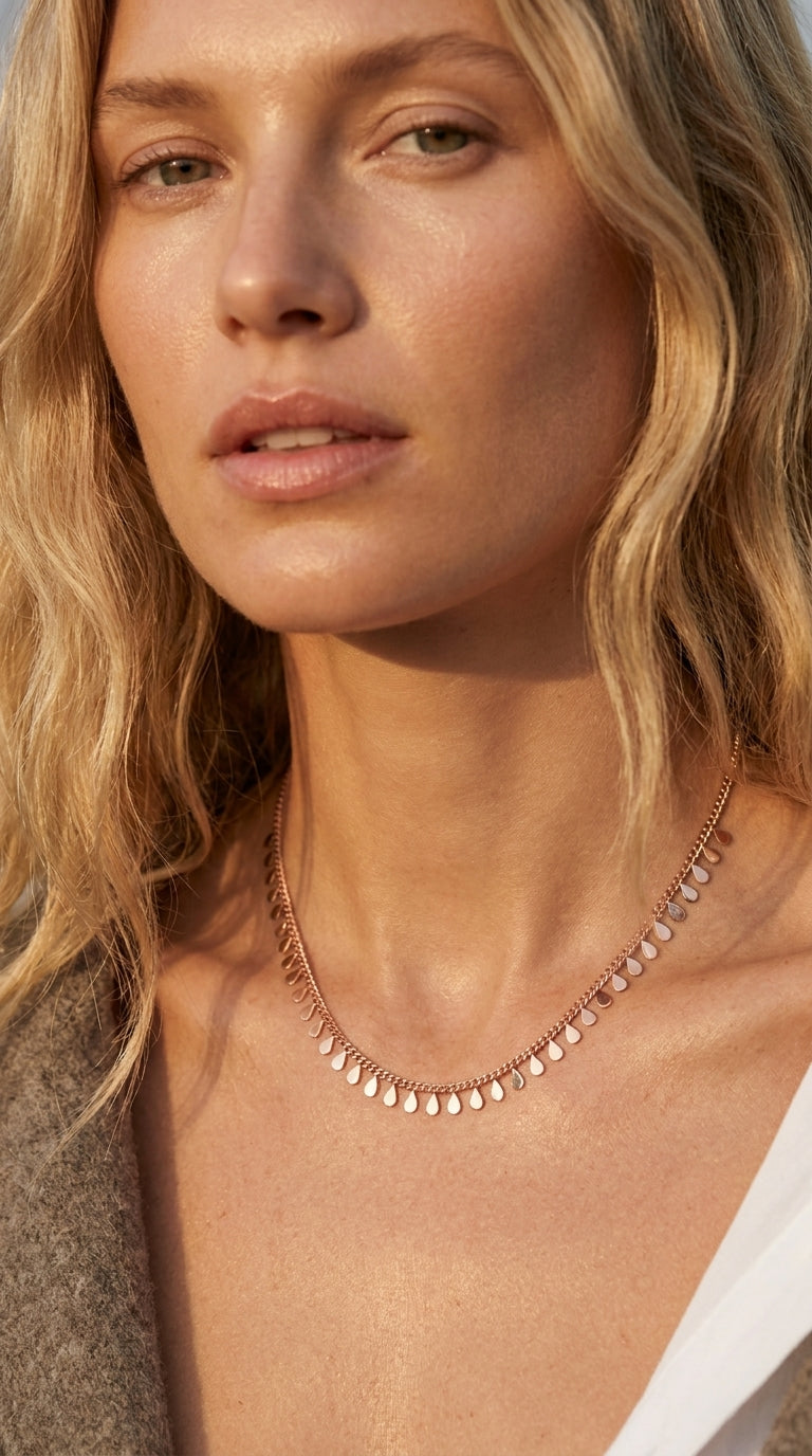 Modernist Shimmer Cascade Necklace