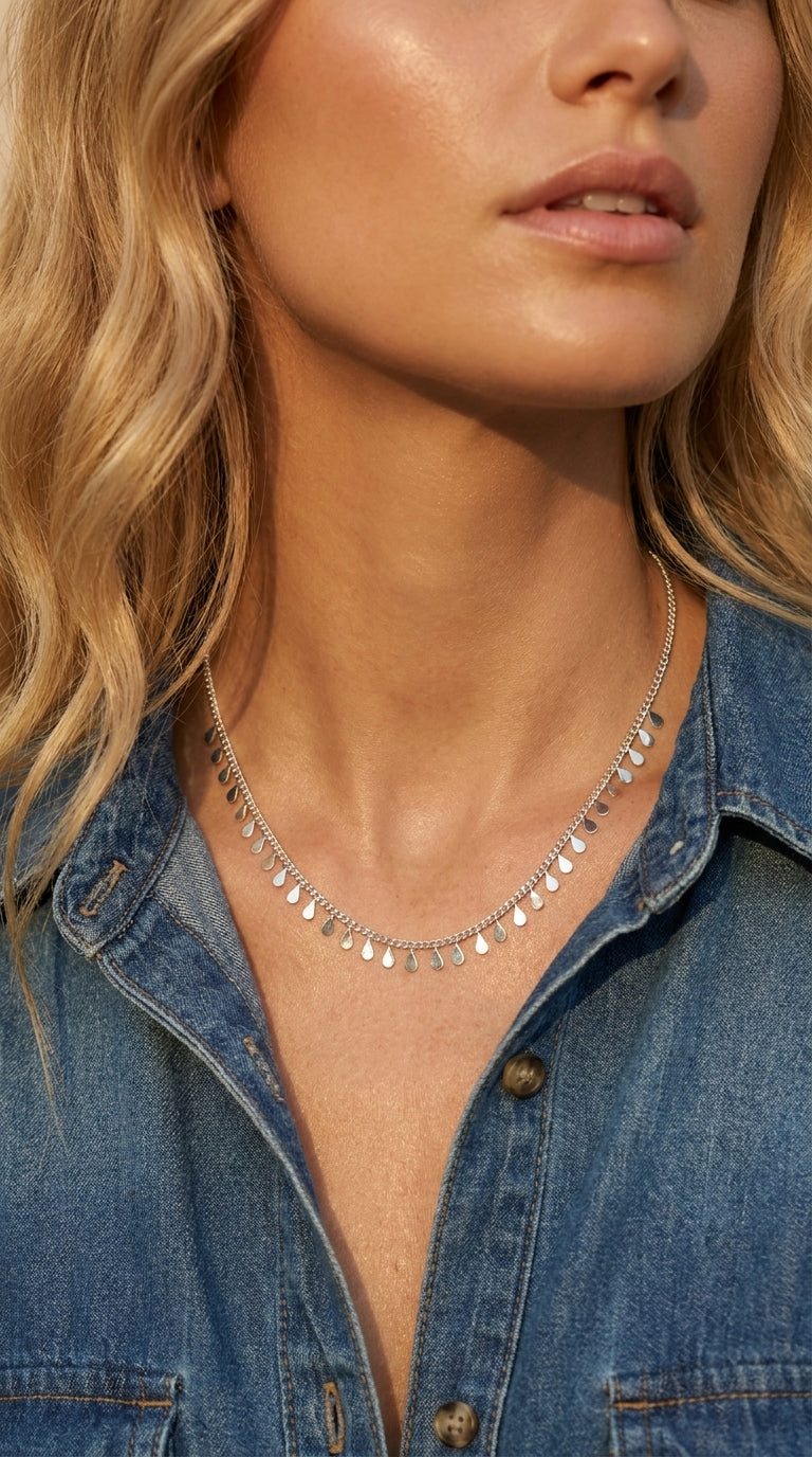 Modernist Shimmer Cascade Necklace