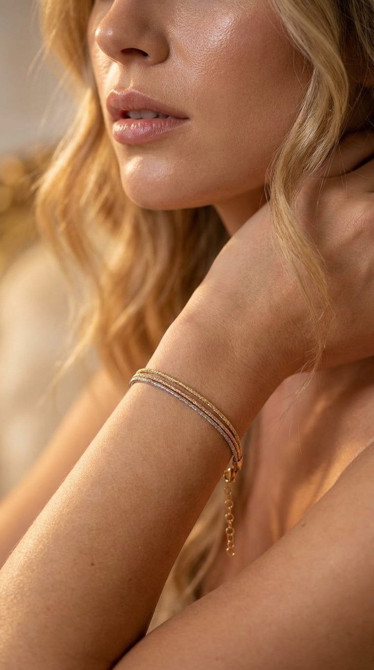 Trinity Textured Multi-Tone Bracelet
