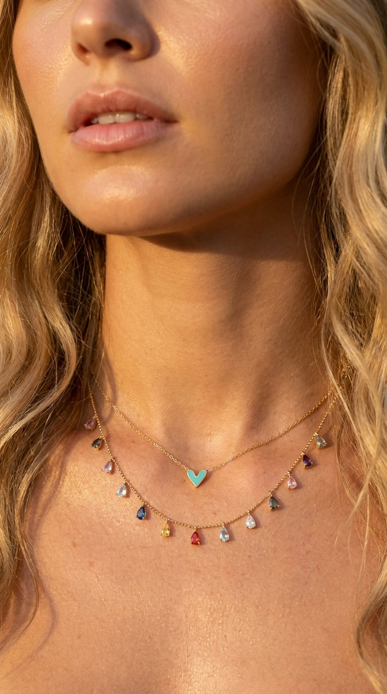 Azure Aura Heart Necklace
