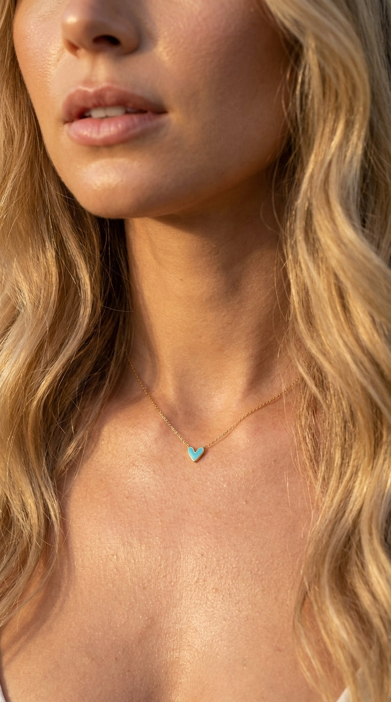 Azure Aura Heart Necklace