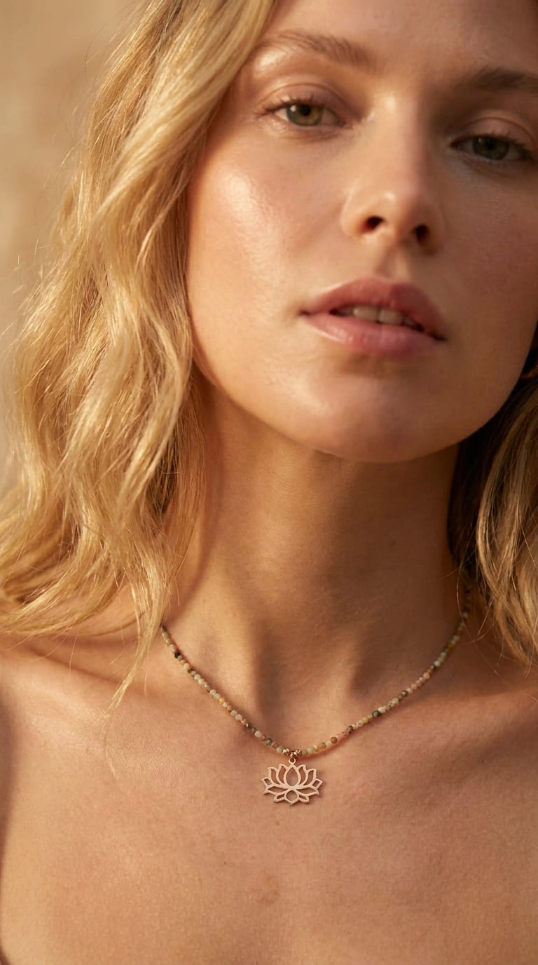Calypso Lotus Beaded Choker