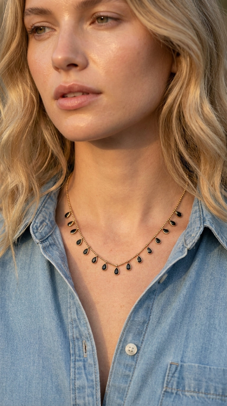Midnight Glow Fringe Necklace