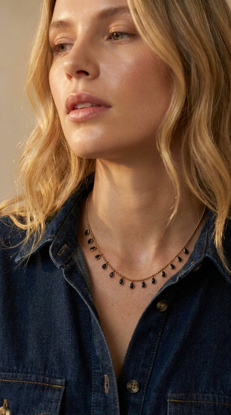 Midnight Glow Fringe Necklace