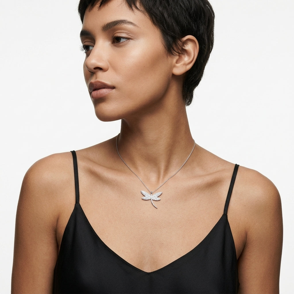The Pavé Dragonfly Necklace