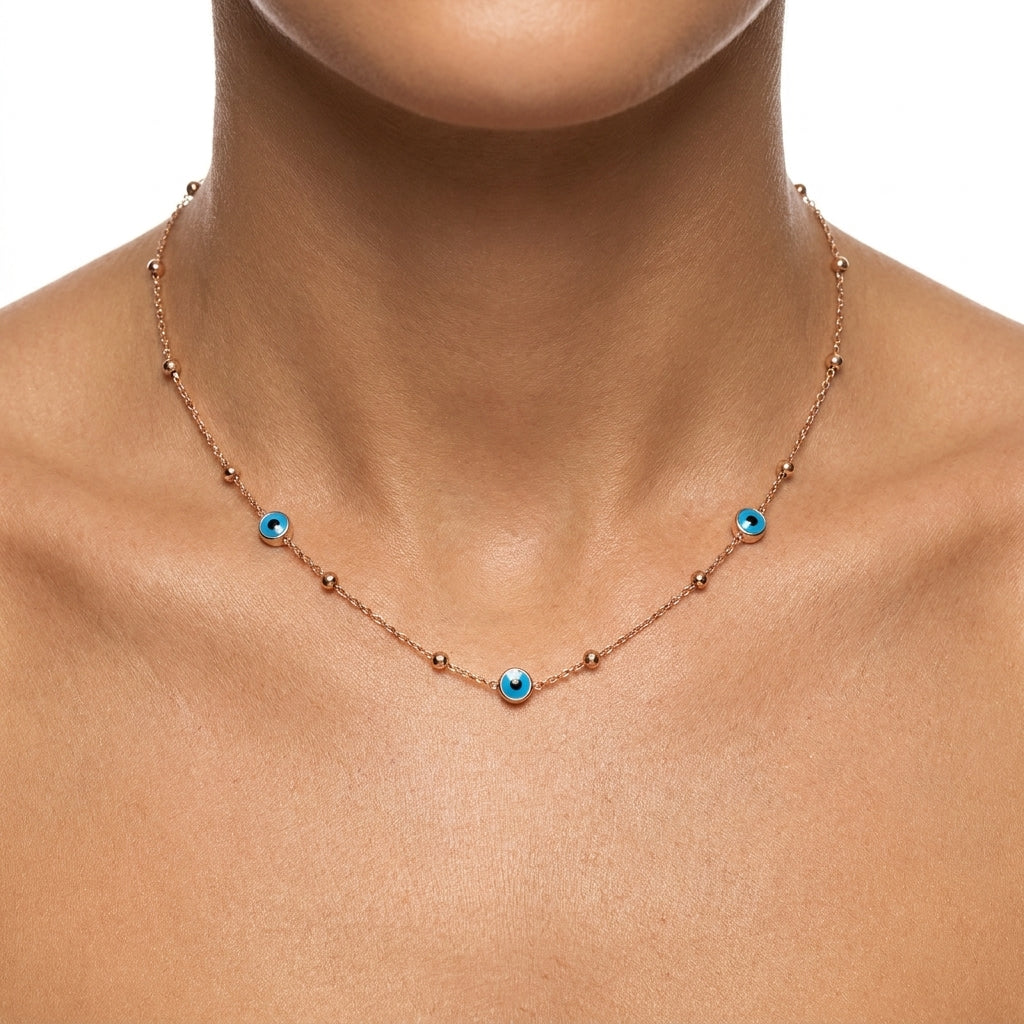 Golden Harmony Evil Eye Necklace