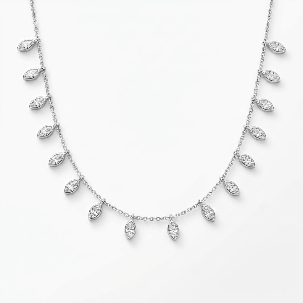Celestial Marquise Station Necklace
