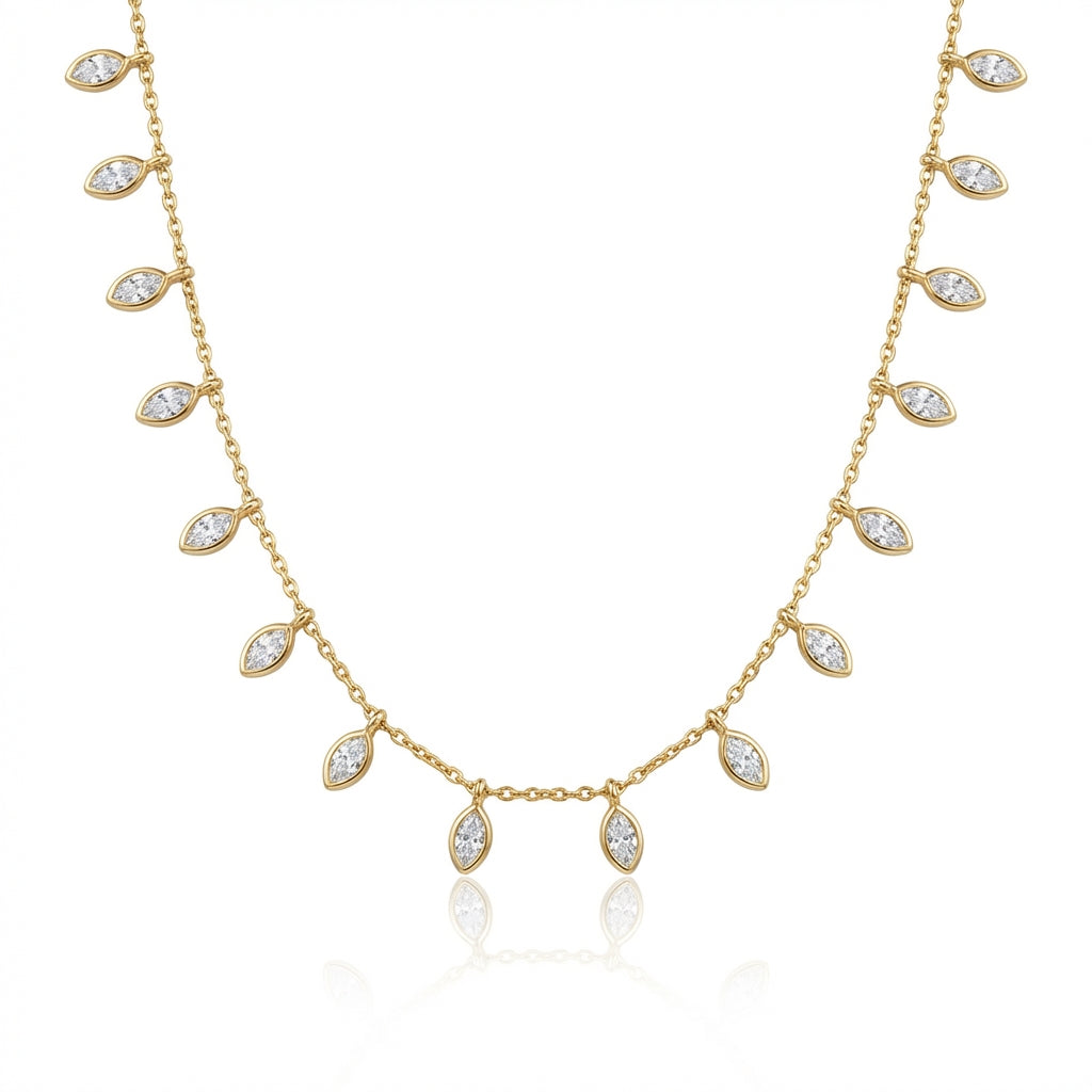 Celestial Marquise Station Necklace