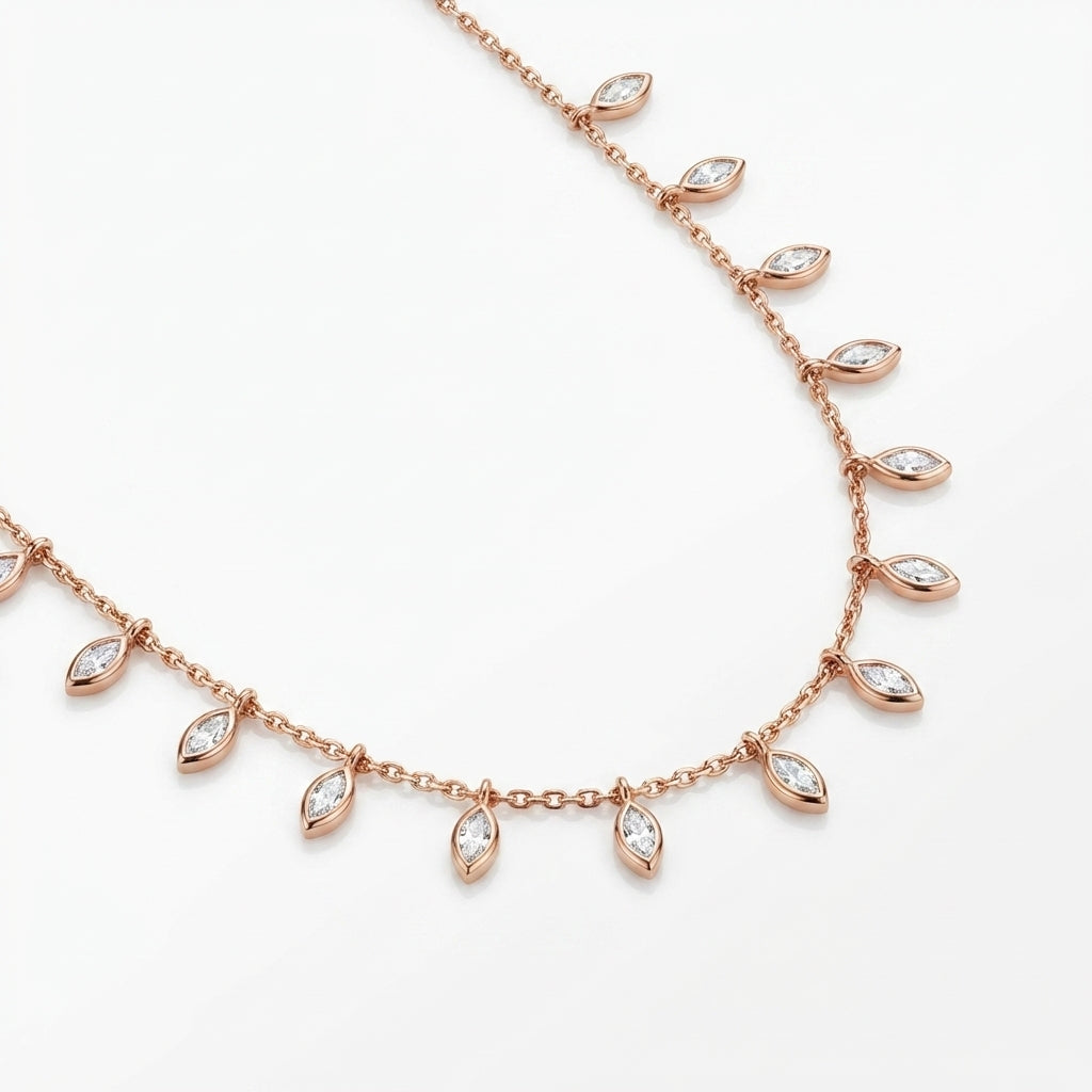 Celestial Marquise Station Necklace
