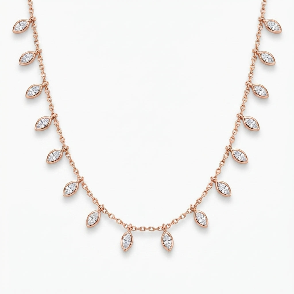 Celestial Marquise Station Necklace