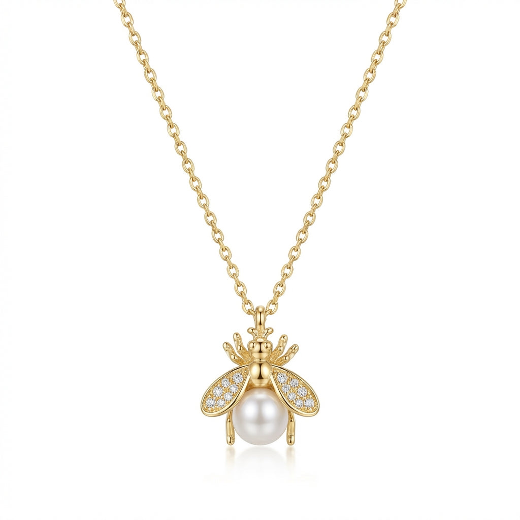 Pearl Queen Bee Aura Necklace
