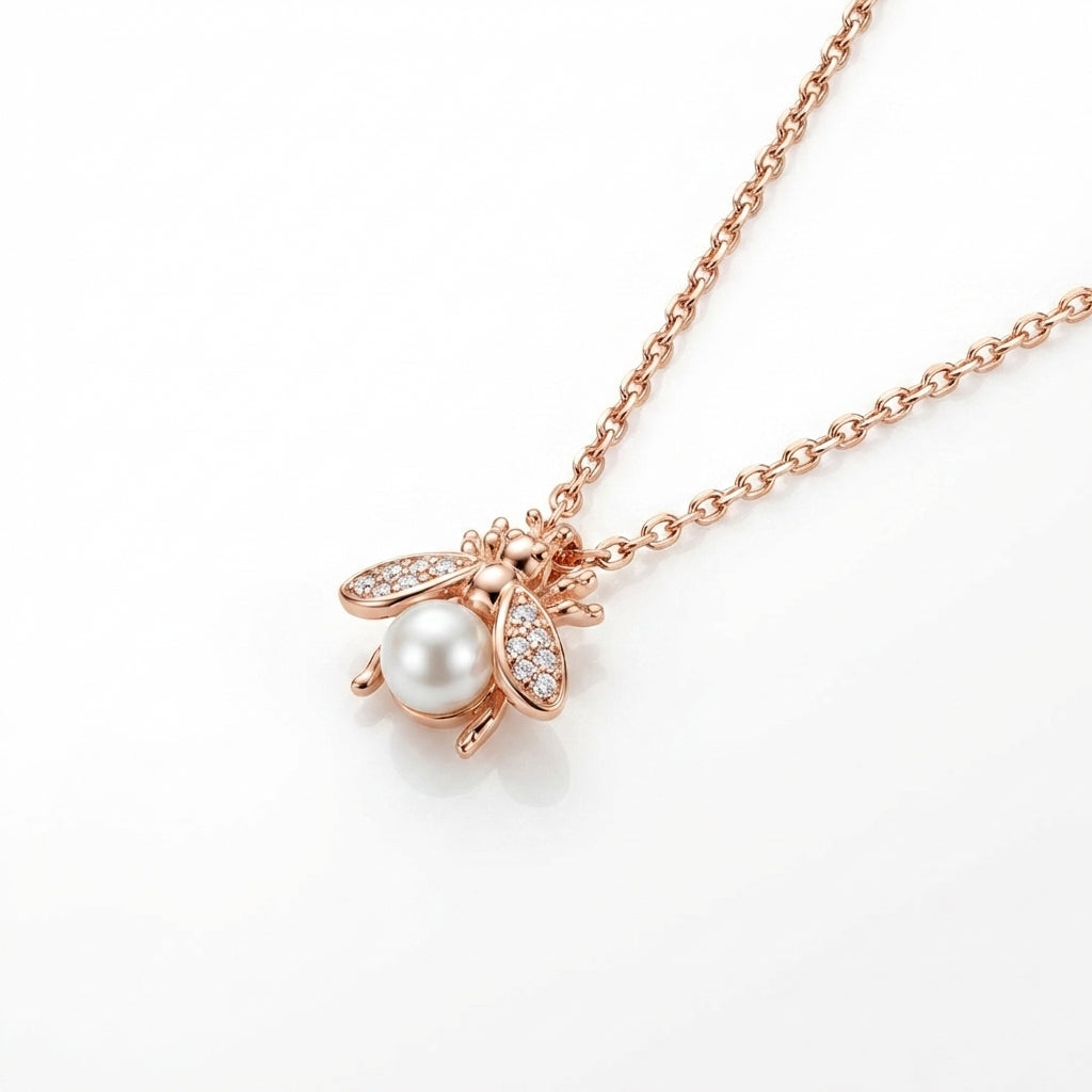 Pearl Queen Bee Aura Necklace